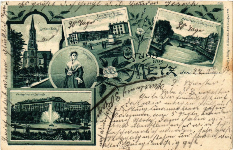 Carte postale ancienne Gruss aus Metz à Metz