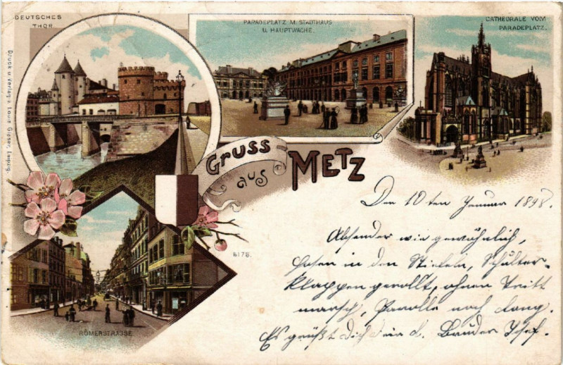 Carte postale ancienne Gruss aus Metz à Metz