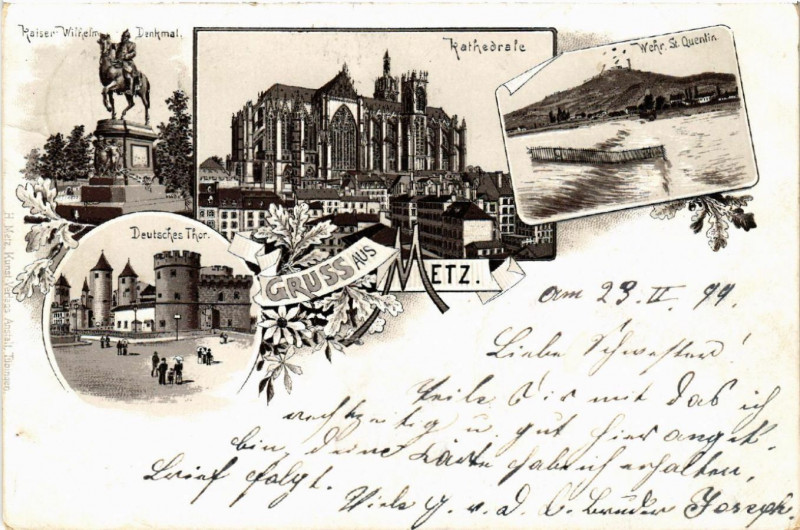 Carte postale ancienne Gruss aus Metz à Metz