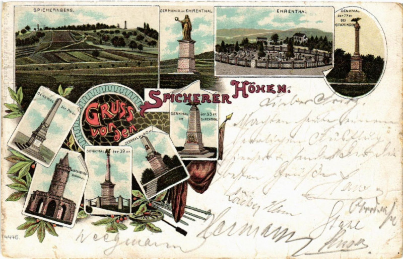 Carte postale ancienne Gruss von den Spicherer Hohen