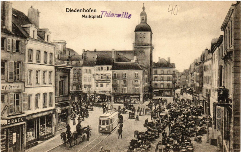 Carte postale ancienne Diedenhofen - Marktplatz