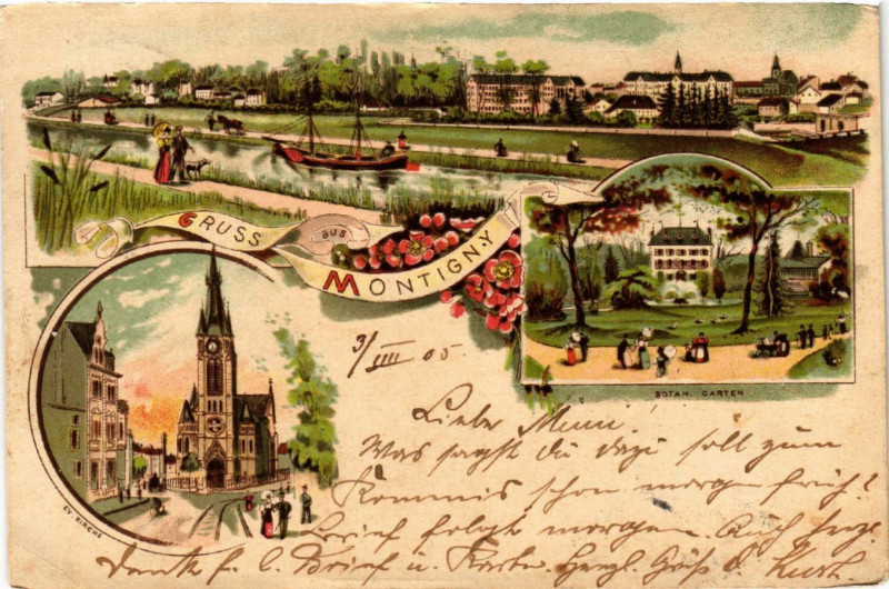 Carte postale ancienne Gruss aus Montigny