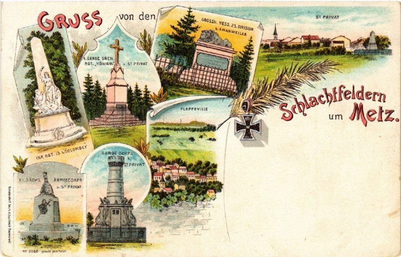 Carte postale ancienne Gruss von den Schlachtfeldern um Metz à Metz