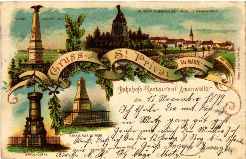 Carte postale ancienne Gruss aus Saint-Privat