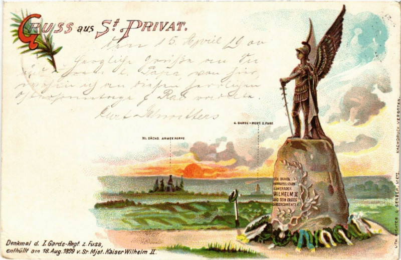 Carte postale ancienne Gruss aus Saint-Privat
