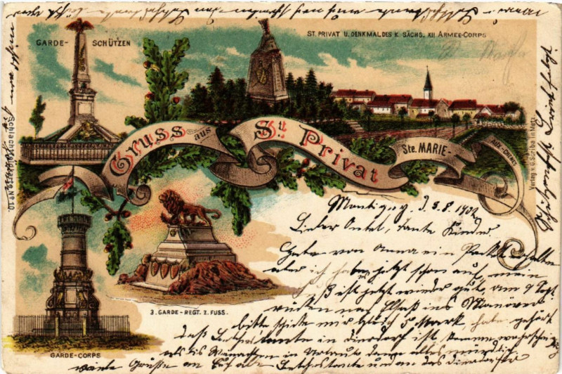 Carte postale ancienne Gruss aus Saint-Privat