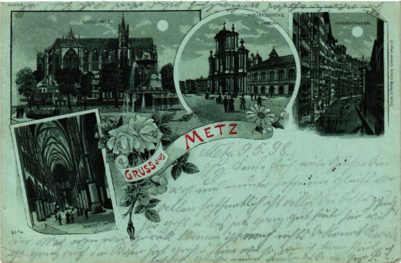 Carte postale ancienne Gruss aus Metz à Metz