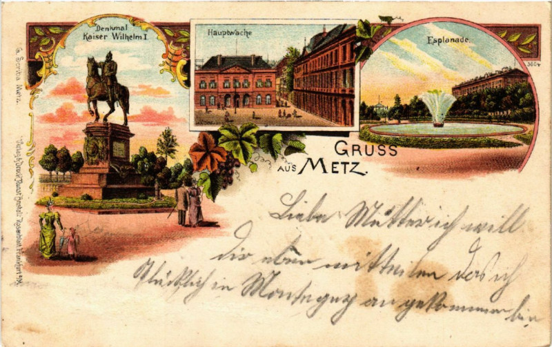 Carte postale ancienne Gruss aus Metz à Metz