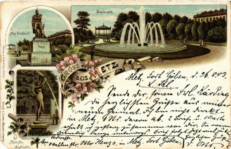 Carte postale ancienne Gruss aus Metz à Metz