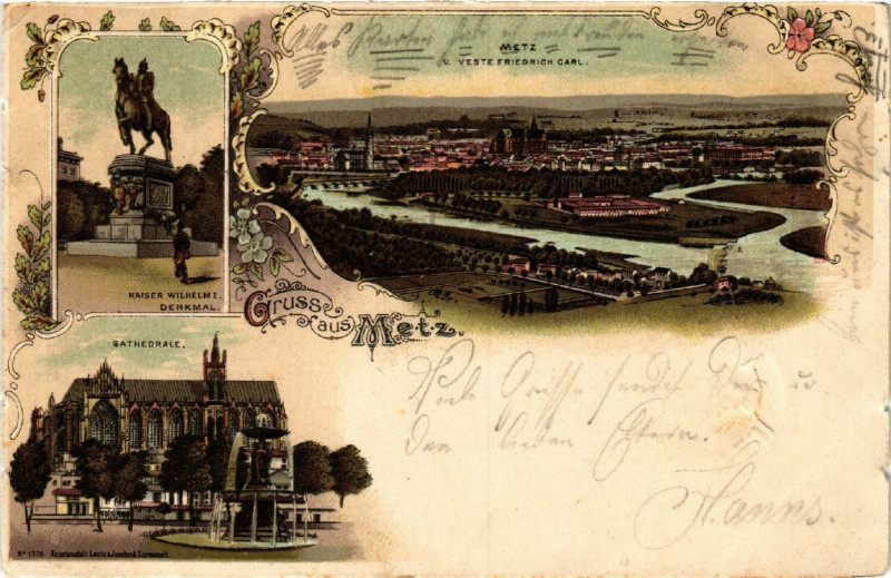 Carte postale ancienne Gruss aus Metz à Metz