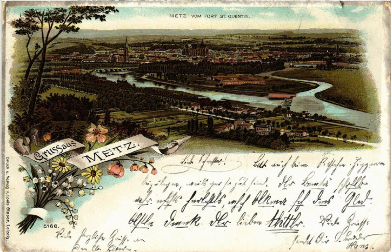 Carte postale ancienne Gruss aus Metz à Metz