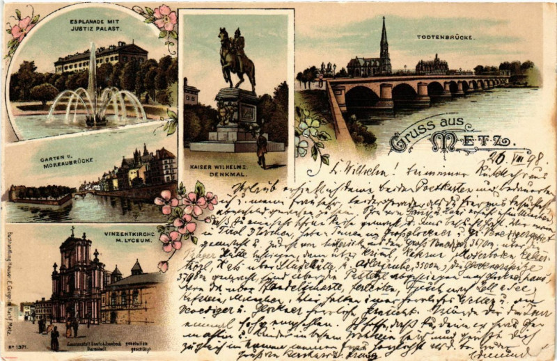 Carte postale ancienne Gruss aus Metz à Metz