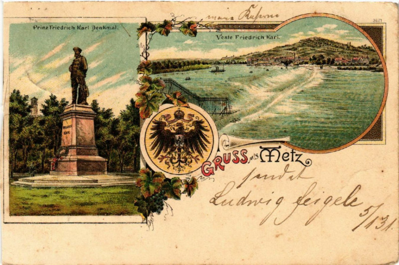 Carte postale ancienne Gruss aus Metz à Metz