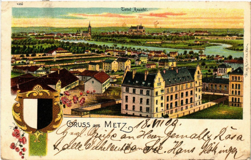 Carte postale ancienne Gruss aus Metz à Metz