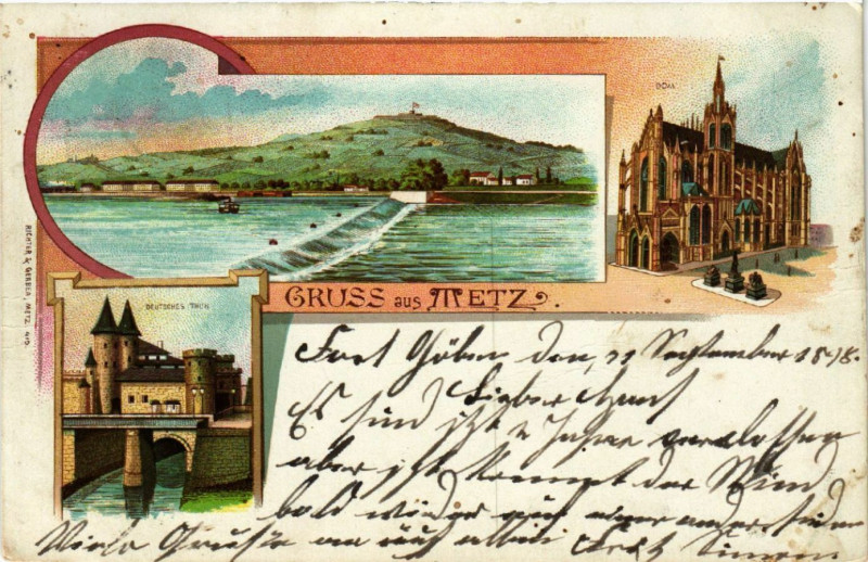Carte postale ancienne Gruss aus Metz à Metz