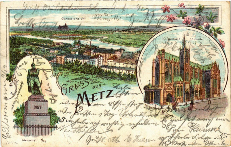 Carte postale ancienne Gruss aus Metz à Metz
