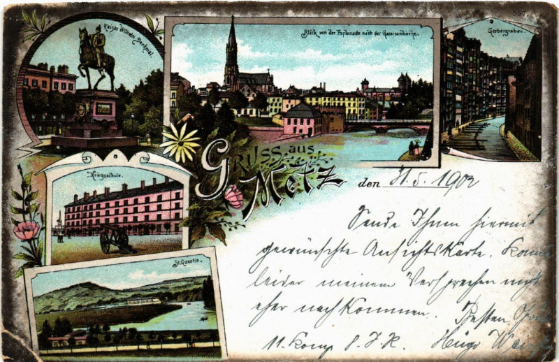 Carte postale ancienne Gruss aus Metz à Metz