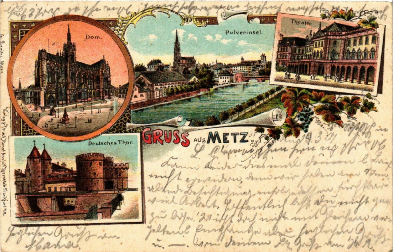 Carte postale ancienne Gruss aus Metz à Metz
