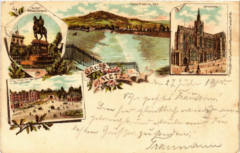 Carte postale ancienne Gruss aus Metz à Metz