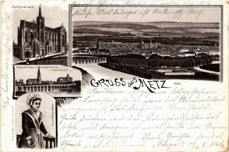 Carte postale ancienne Gruss aus Metz à Metz