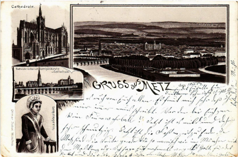 Carte postale ancienne Gruss aus Metz à Metz