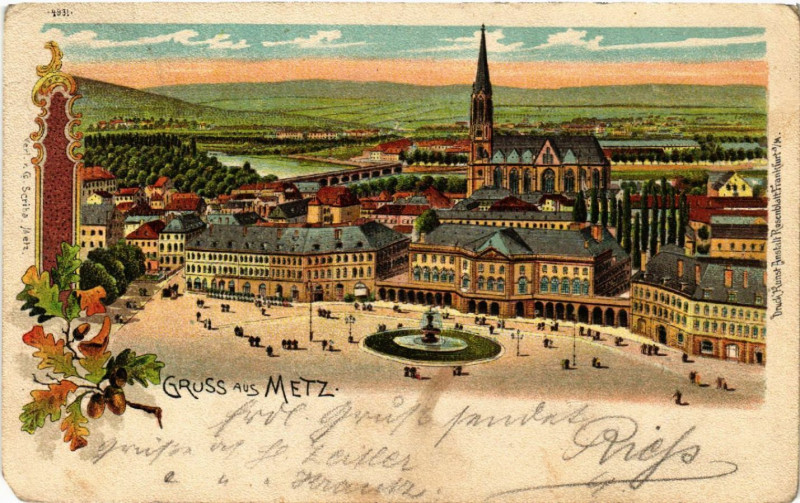 Carte postale ancienne Gruss aus Metz à Metz