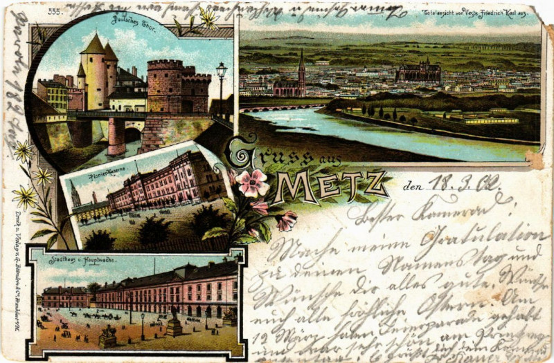 Carte postale ancienne Gruss aus Metz à Metz