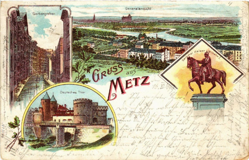Carte postale ancienne Gruss aus Metz à Metz
