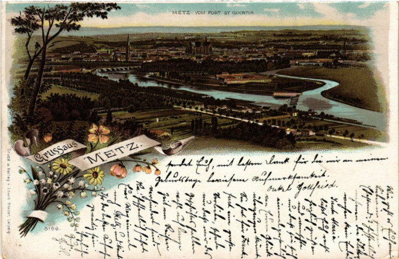 Carte postale ancienne Gruss aus Metz à Metz