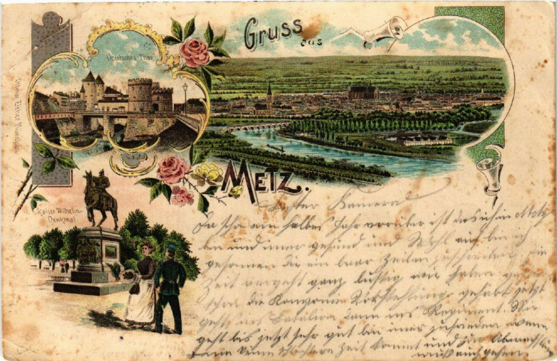 Carte postale ancienne Gruss aus Metz à Metz