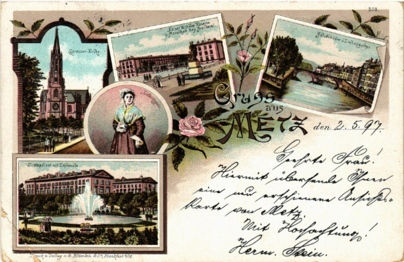 Carte postale ancienne Gruss aus Metz à Metz