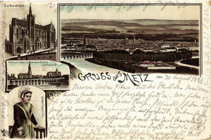 Carte postale ancienne Gruss aus Metz à Metz