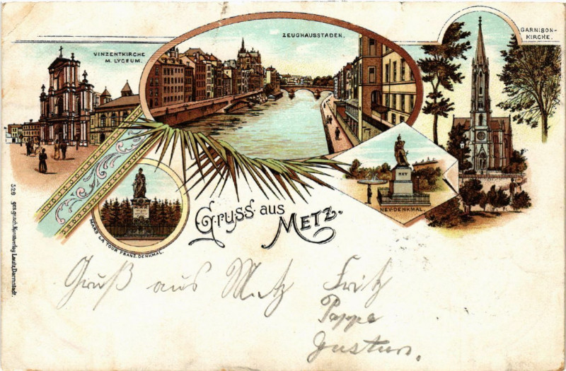 Carte postale ancienne Gruss aus Metz à Metz