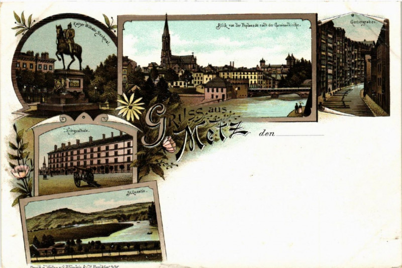 Carte postale ancienne Gruss aus Metz à Metz