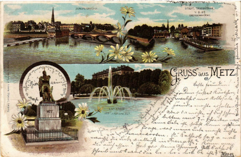 Carte postale ancienne Gruss aus Metz à Metz