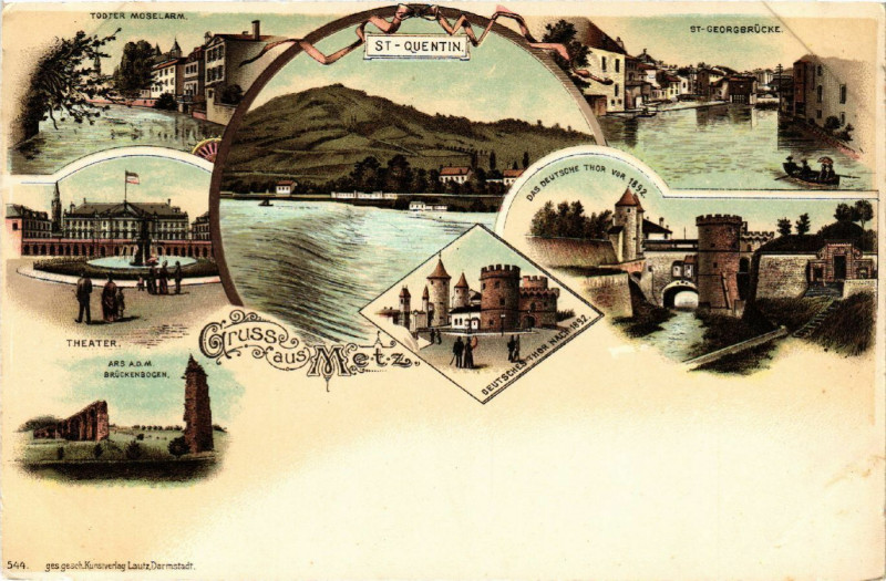 Carte postale ancienne Gruss aus Metz à Metz