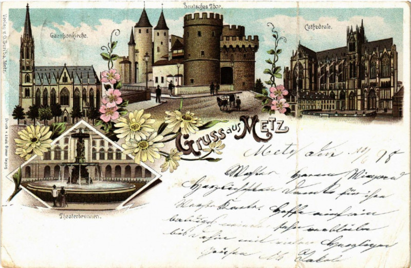 Carte postale ancienne Gruss aus Metz à Metz