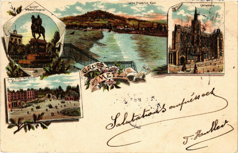 Carte postale ancienne Gruss aus Metz à Metz