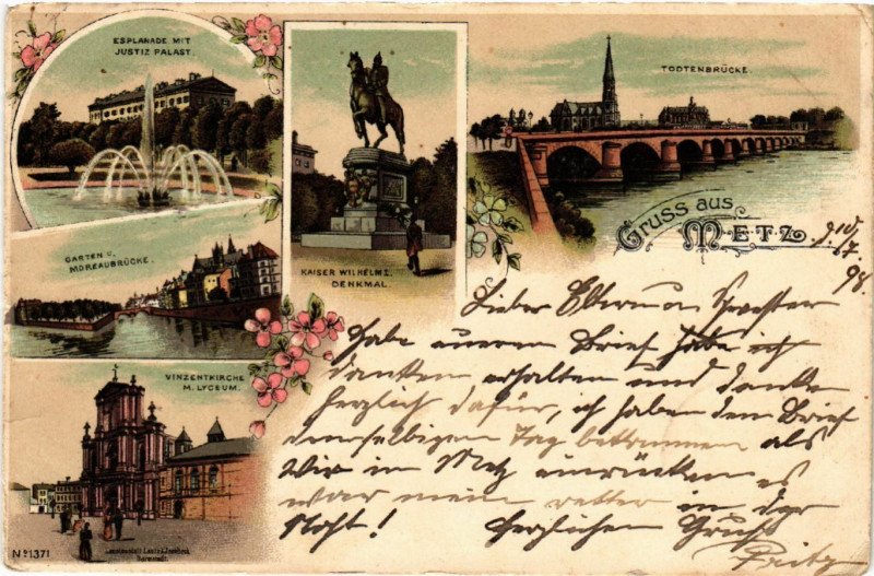 Carte postale ancienne Gruss aus Metz à Metz