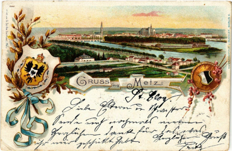 Carte postale ancienne Gruss aus Metz à Metz