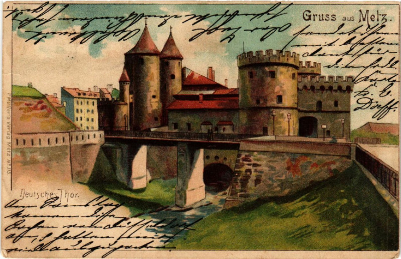 Carte postale ancienne Gruss aus Metz à Metz