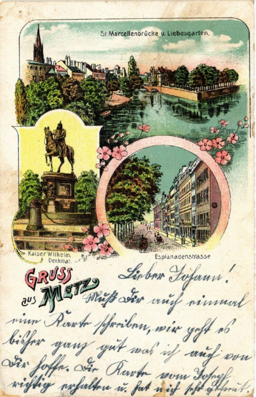 Carte postale ancienne Gruss aus Metz à Metz