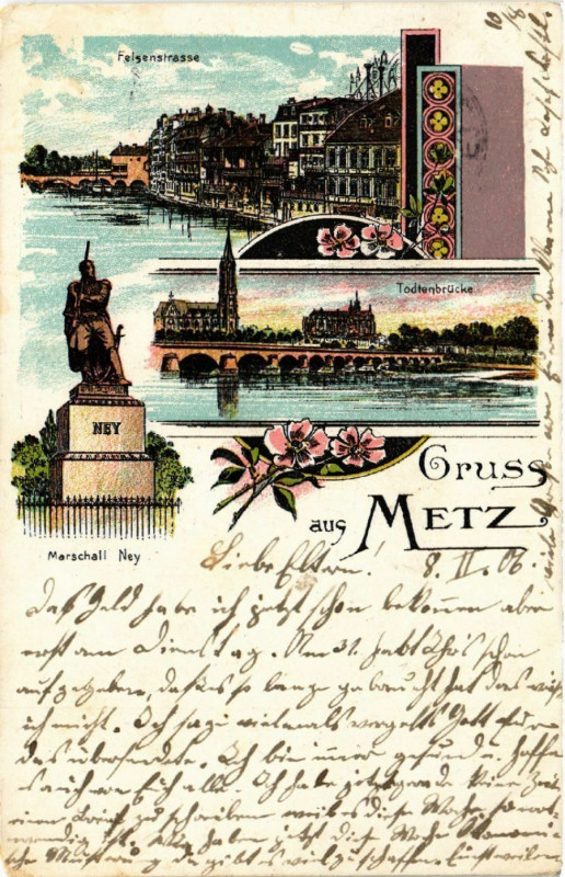 Carte postale ancienne Gruss aus Metz à Metz