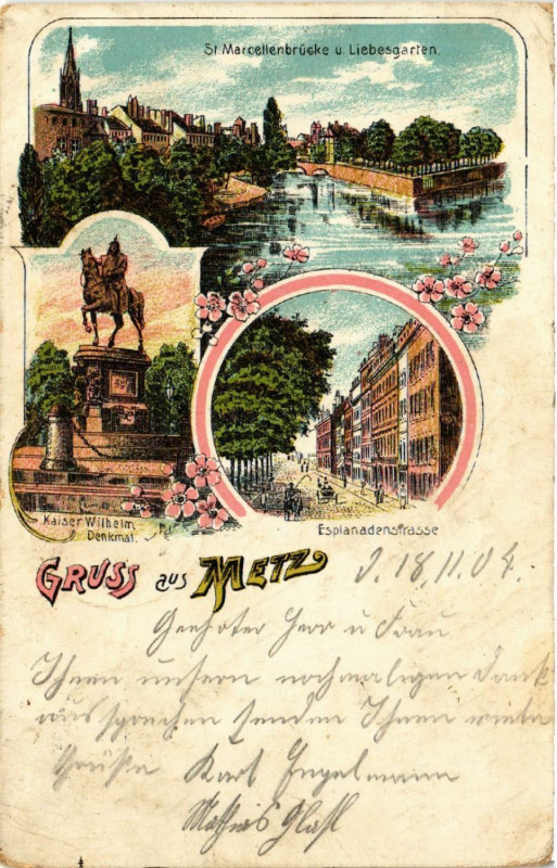 Carte postale ancienne Gruss aus Metz à Metz