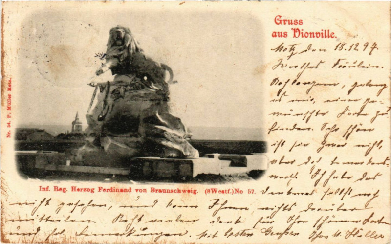 Carte postale ancienne Gruss aus Dionville