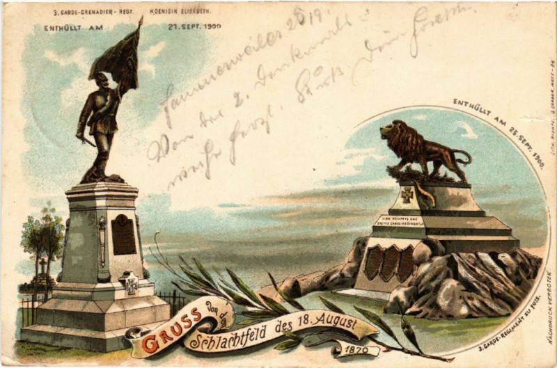 Carte postale ancienne Gruss von den Schlachtfeld