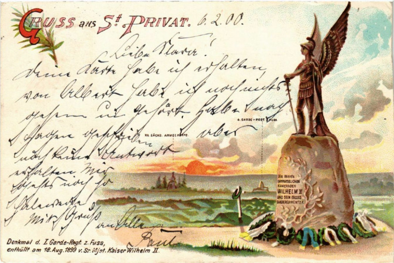 Carte postale ancienne Gruss aus Saint-Privat