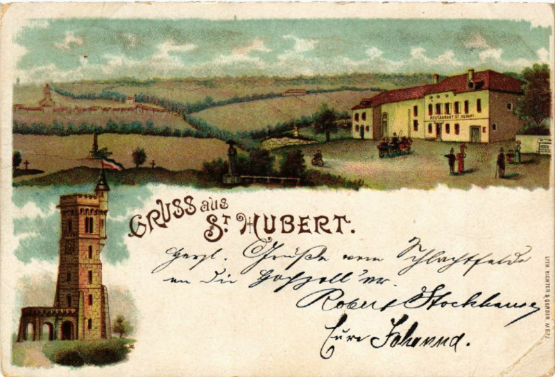 Carte postale ancienne Gruss aus Saint-Hubert à Saint-Hubert