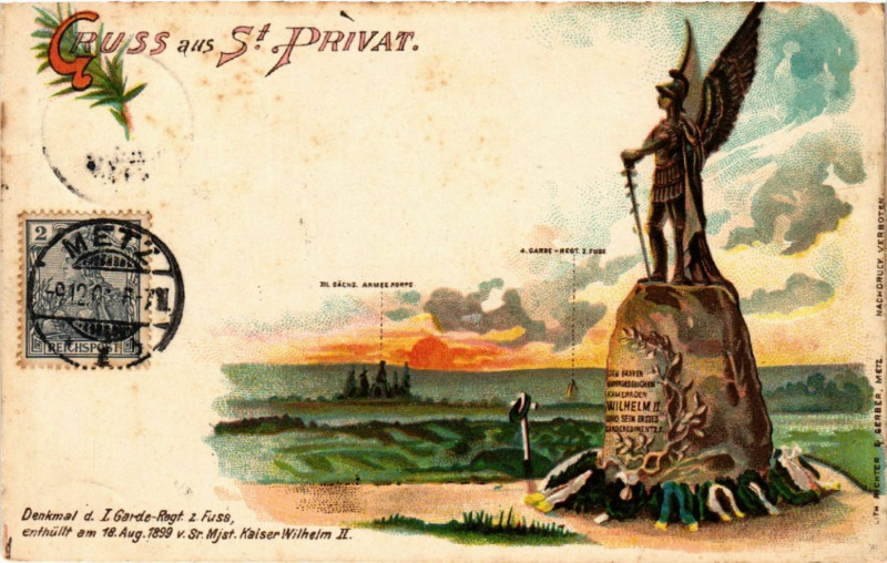 Carte postale ancienne Gruss aus Saint-Privat