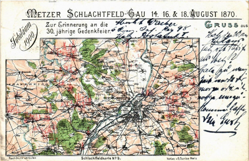 Carte postale ancienne METZer Schlachtfeld Gau à Metz